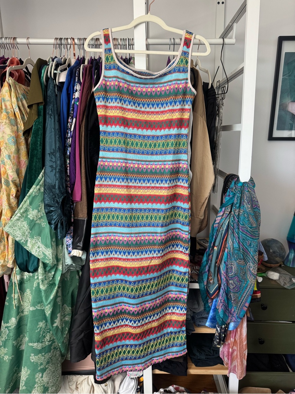 Sleeveless Multicolor Striped Maxi Dress